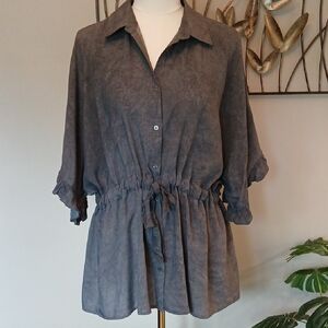 Gray Women's Button-Up Top / Before You - Sz